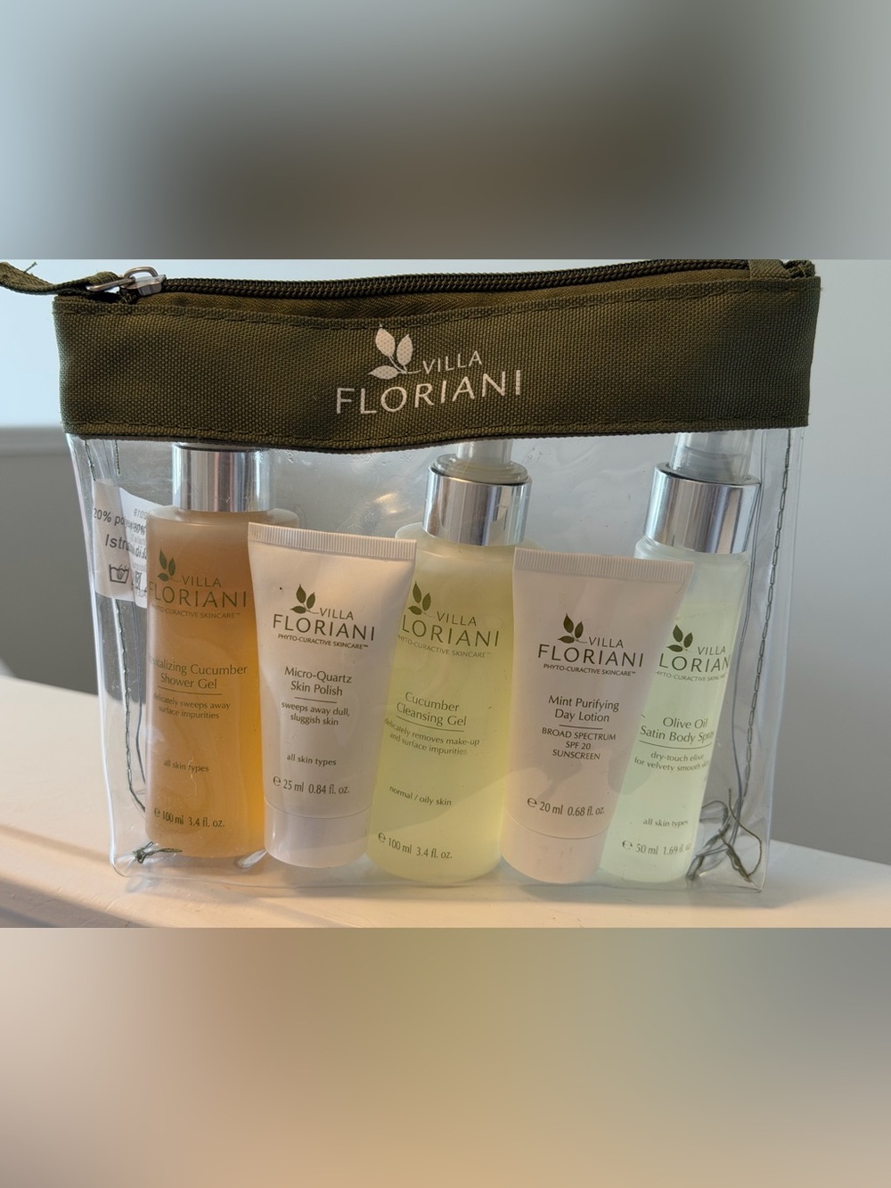 Villa Floriani skincare travel/sample set.